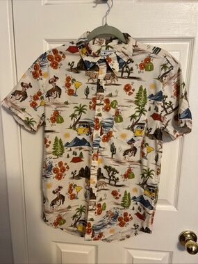 Lucky Brand Southwest California Coyote Mountain, VW Bus Surf Aloha Shirt Sz S/P